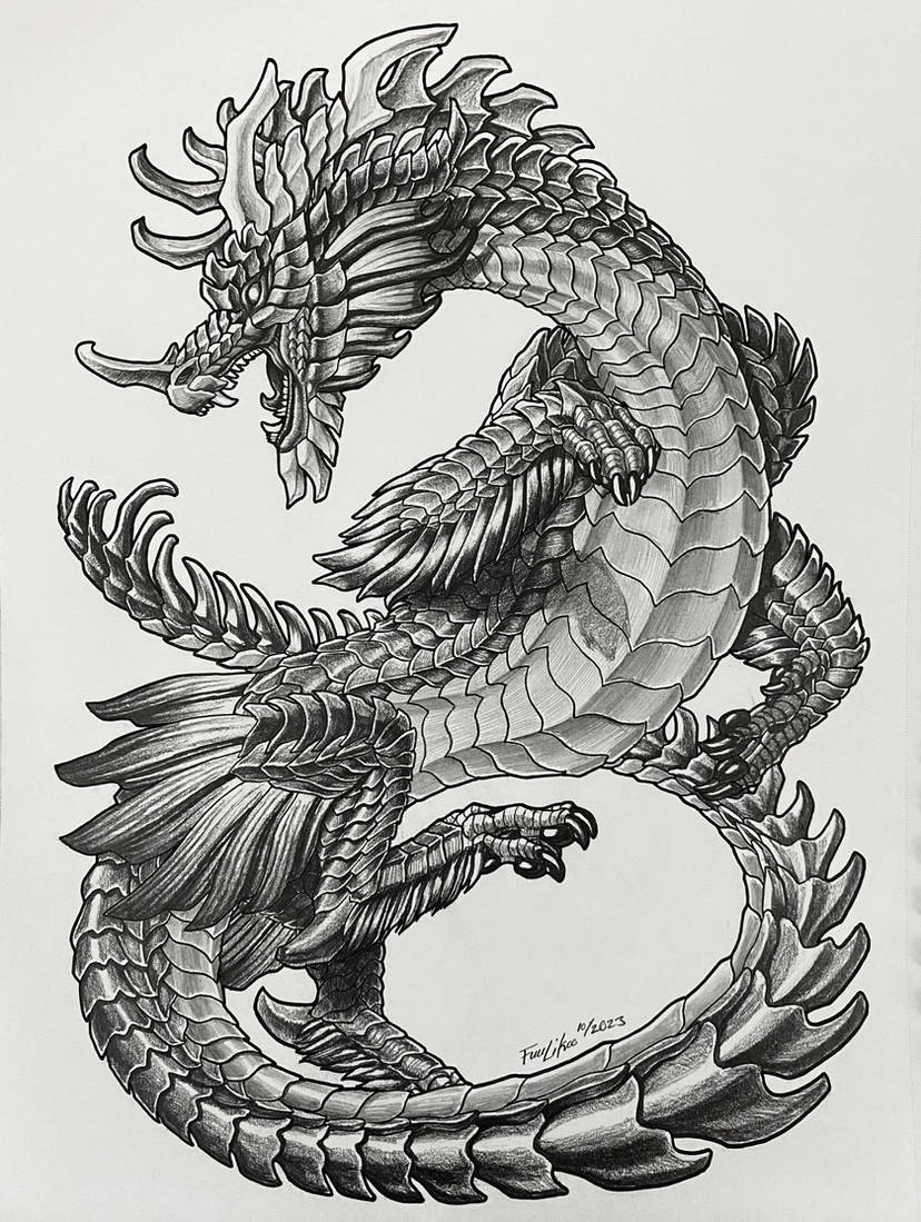 Download Free Realistic Dragon Drawing