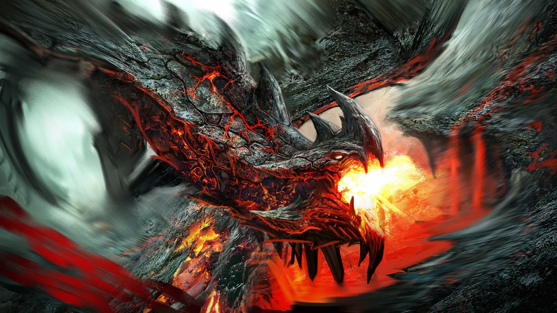 Dragon Breathing Fire Wallpaper