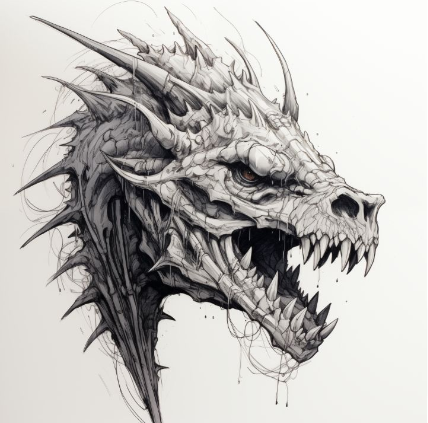 Dragon Digital Pencil Sketch