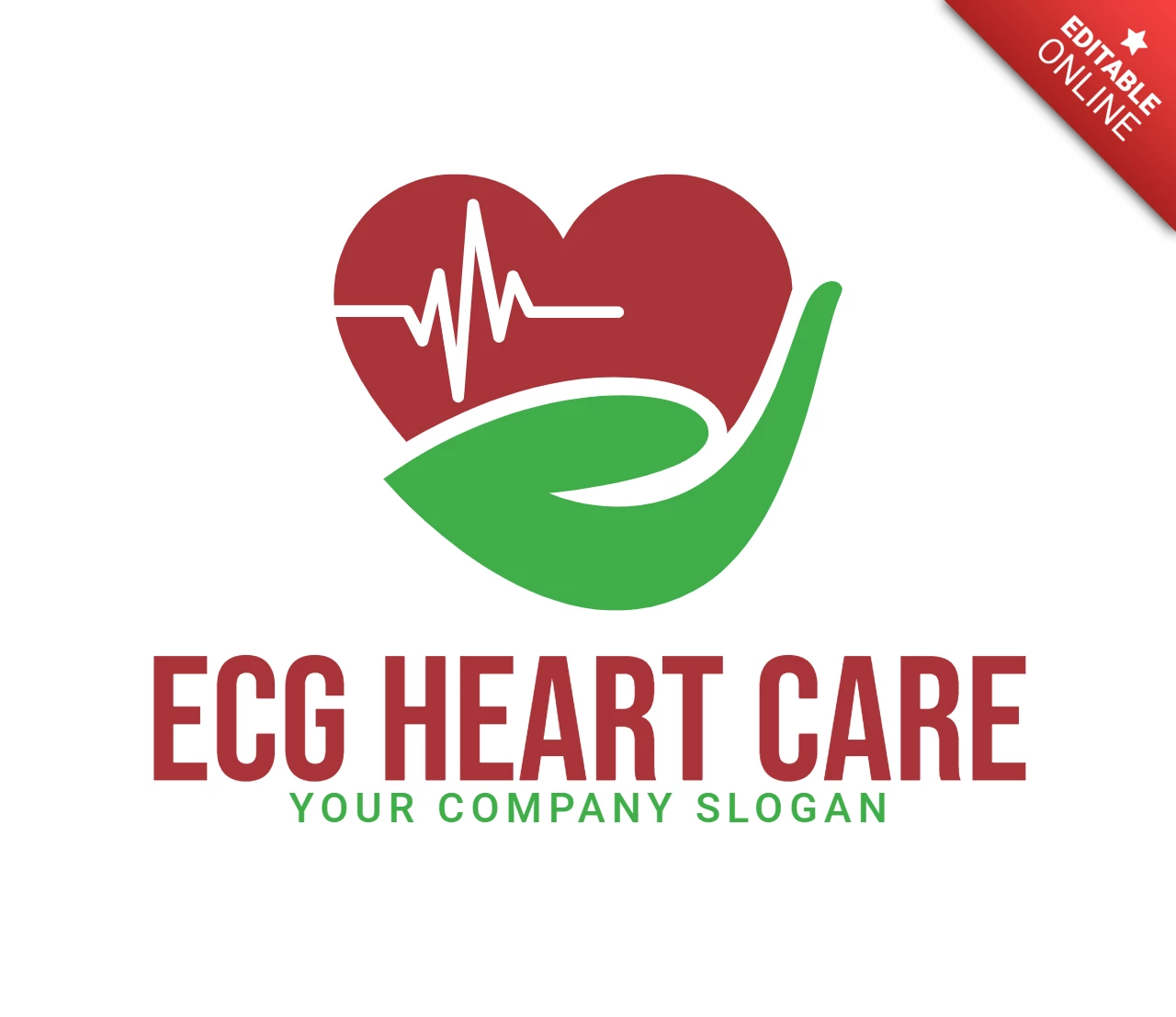 Ecg Heart Care Medical Treatment Logo Design