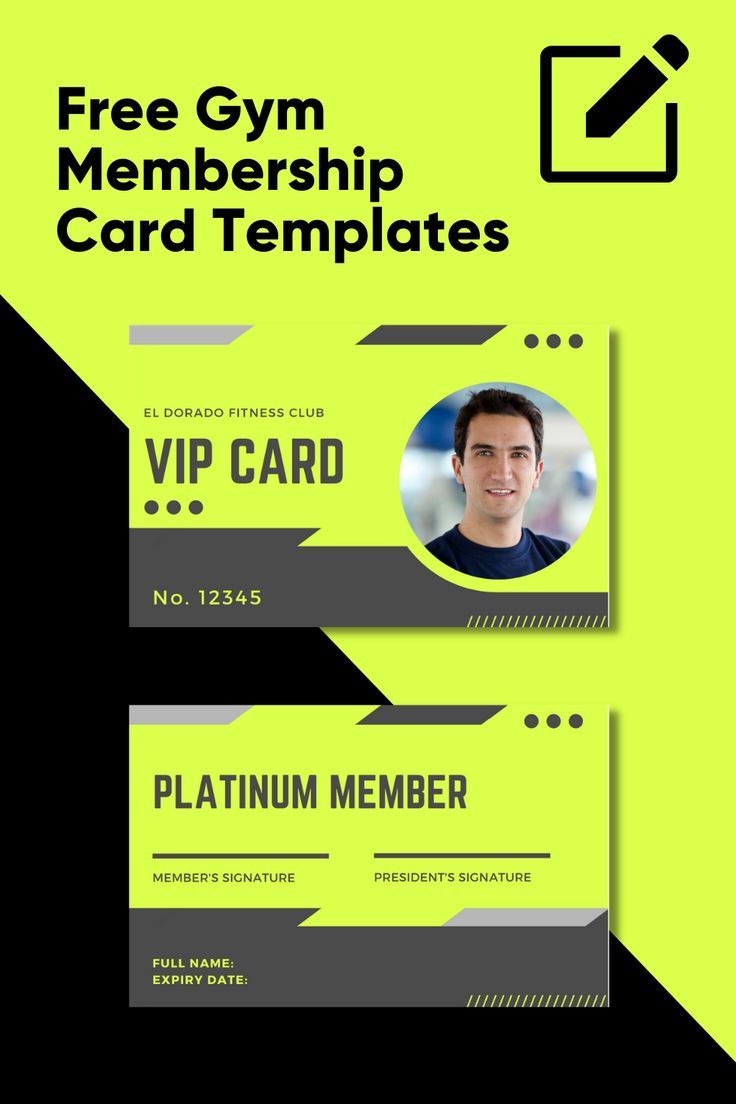 Editable Gym Membership Card