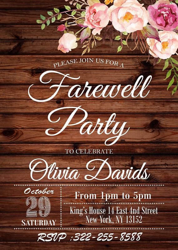 Editable Rustic Farewell Invitation