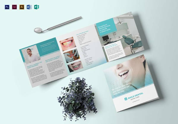 Editable Square Dentist Brochure Template