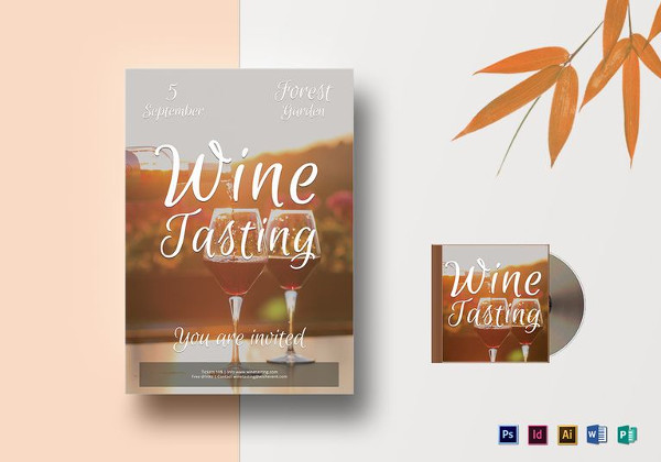 editable wine tasting flyer template