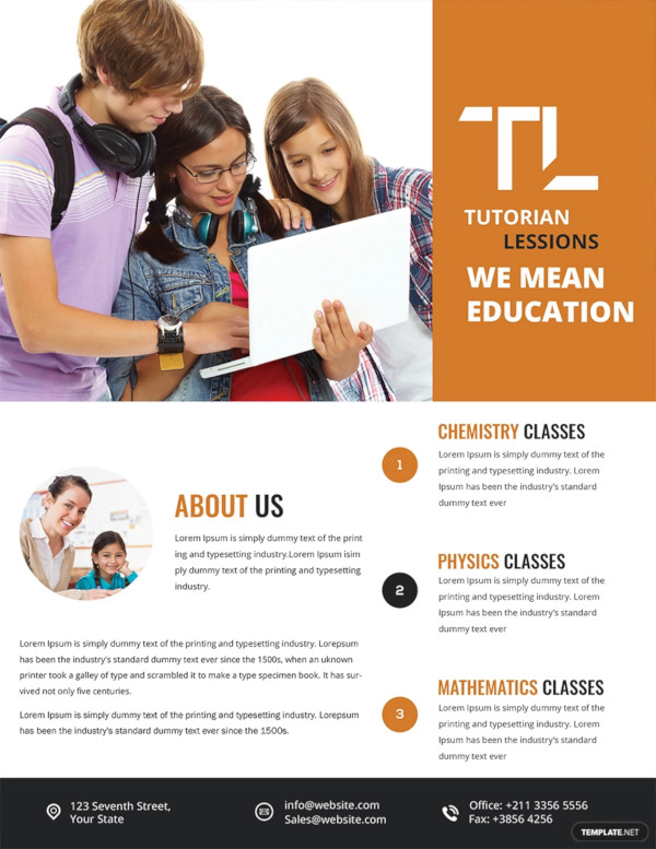 education tutoring flyer template
