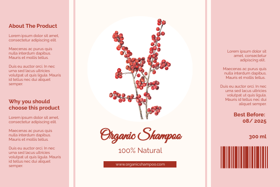 Elegant Shampoo Label