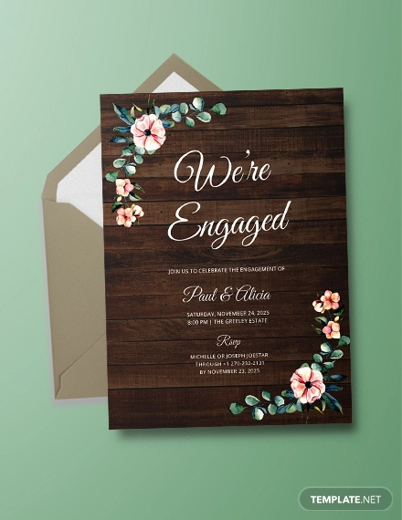 Engagement Card Psd Template Free Download