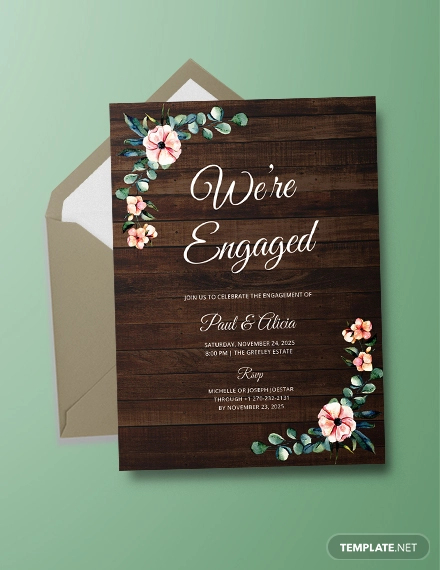 Engagement Invitation Card Psd Template Free Download FREE PRINTABLE 