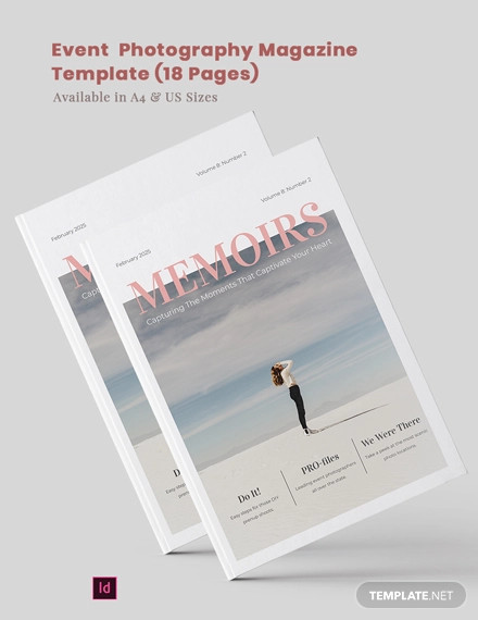 event photography magazine template
