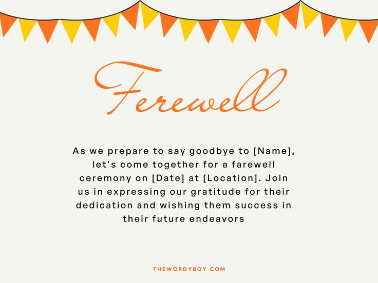 Farewell Invitation Wordings