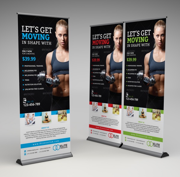 Fitness Roll-up Banner Template