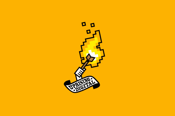 Flaming Pixels Torch Logo