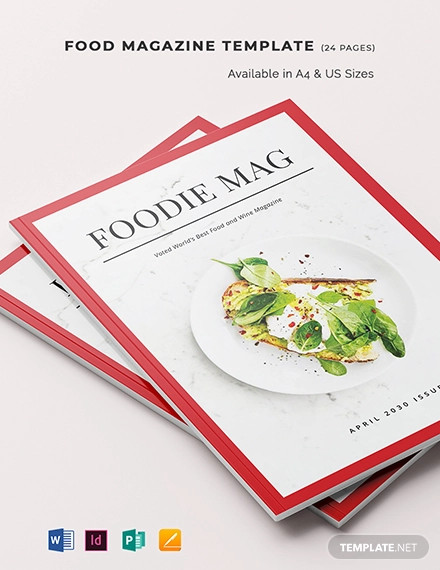 food magazine template