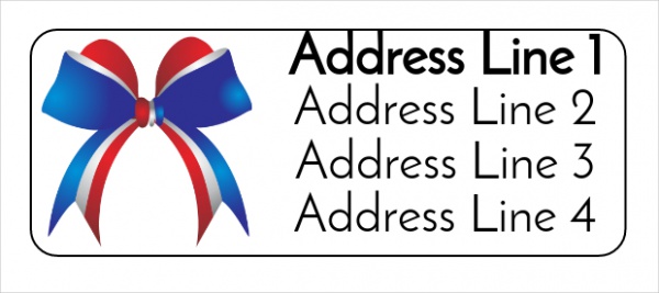 Fourth of July Bow Address Label
