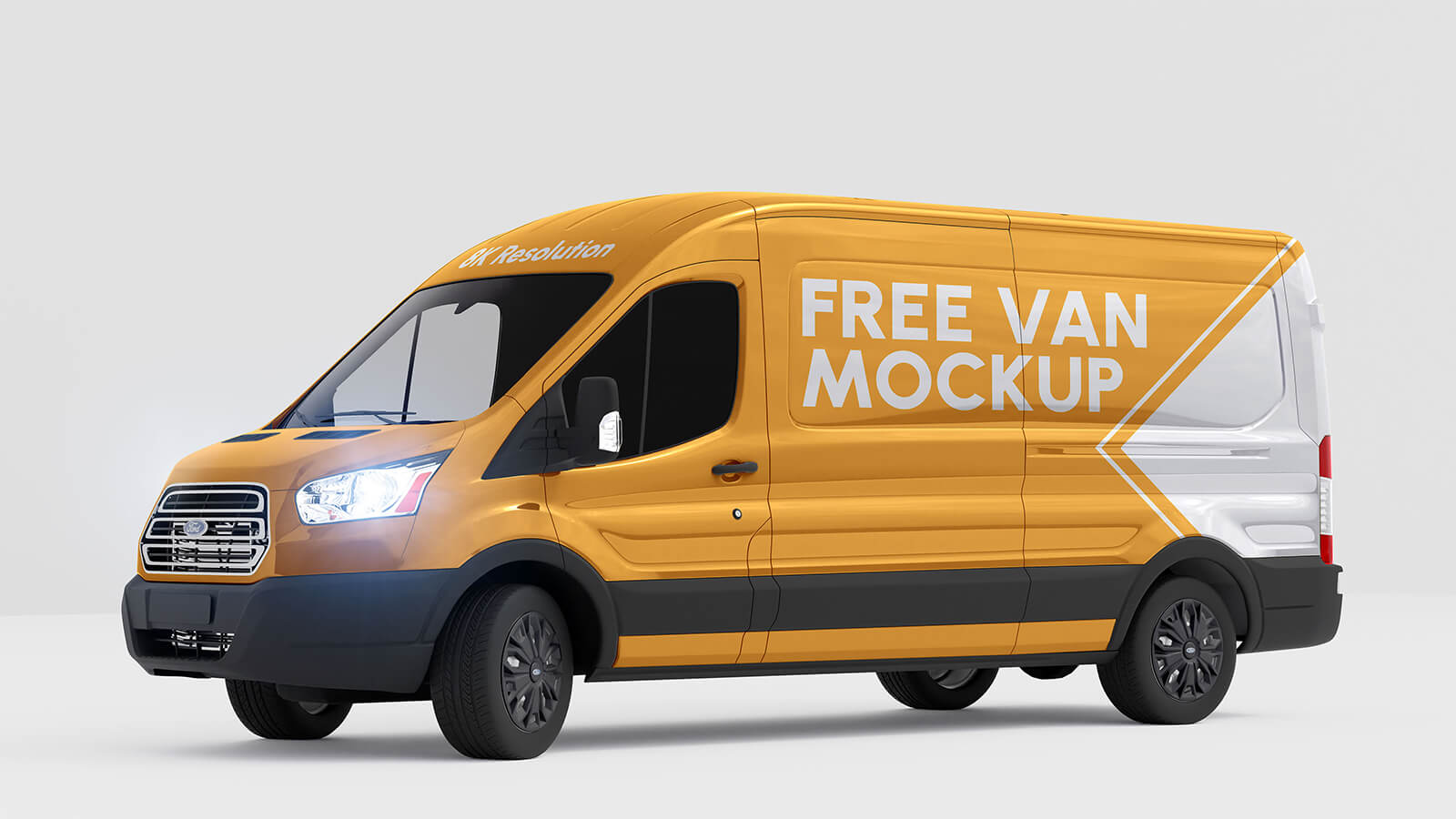 Free 8K Cargo Delivery Van Mockup PSD