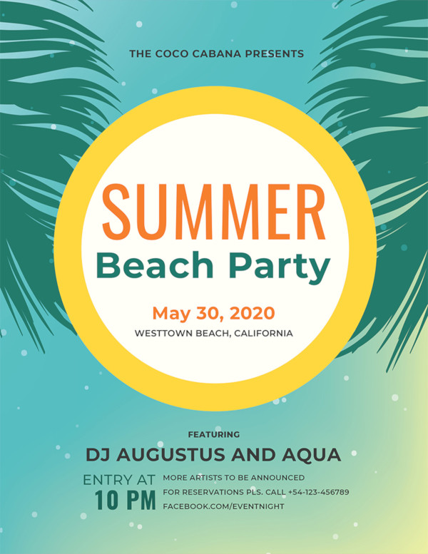 free beach party flyer