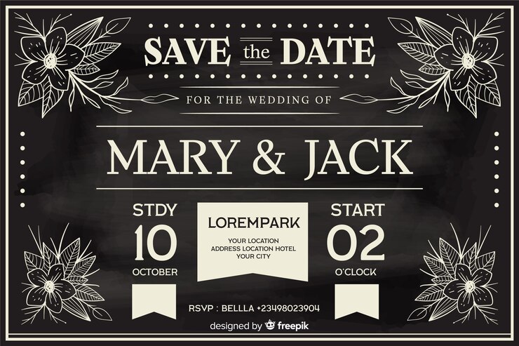 Free Chalkboard Wedding Invitation Template