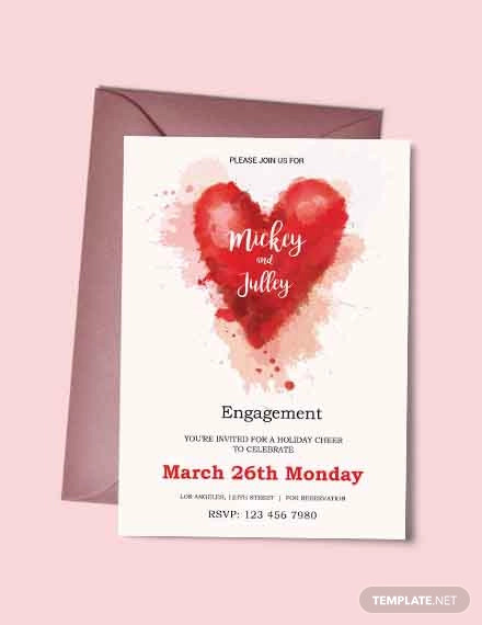 free colorful engagement invitation card template