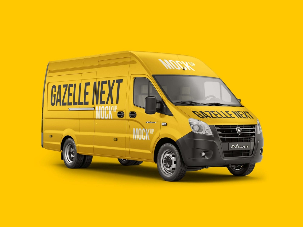 Free Gazelle Van Mockup (PSD)