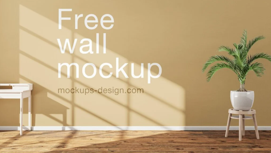 Free Interior Room Wall Mockup (PSD)