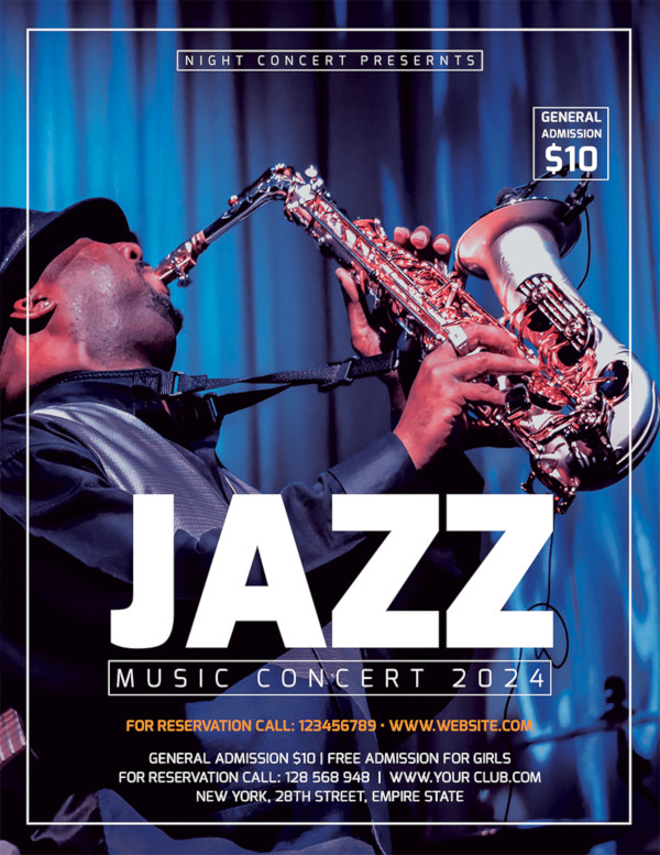 free jazz concert flyer template