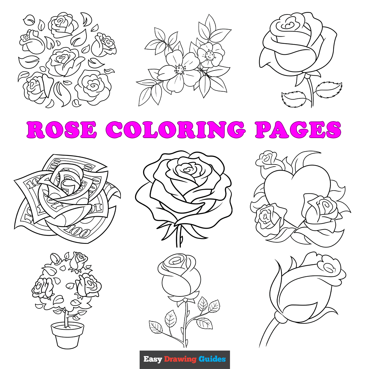 Free Rose Coloring Pages for Kids