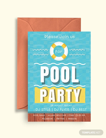 free swimming pool party invitation template