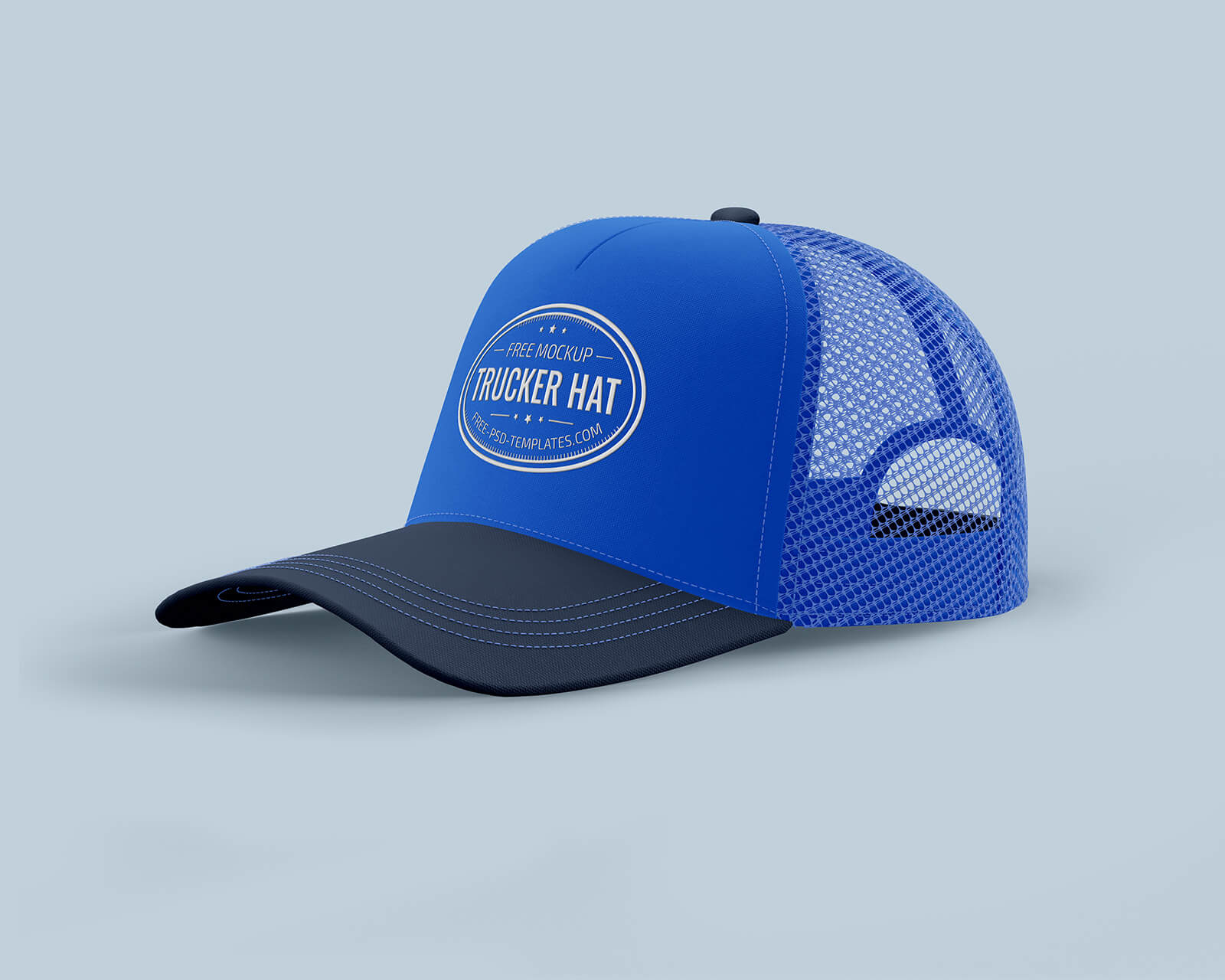 Free Trucker Mesh Cap Hat Mockup PSD Set