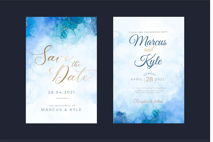 Free Wedding Watercolor Invitation Template