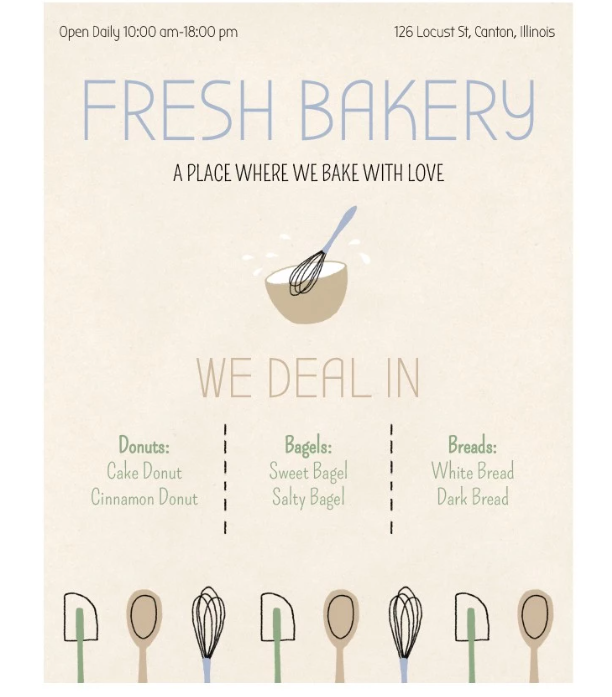 Fresh Cream Bakery Flyer