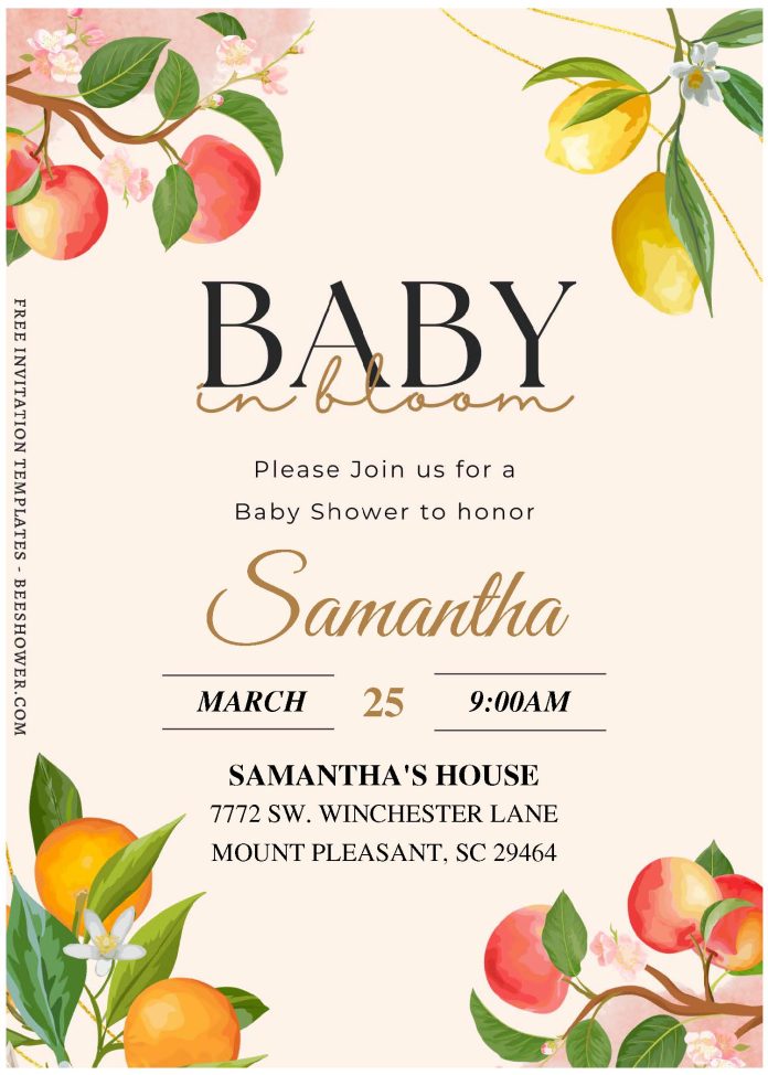 Fresh Summer Botanical Baby Shower Invitation