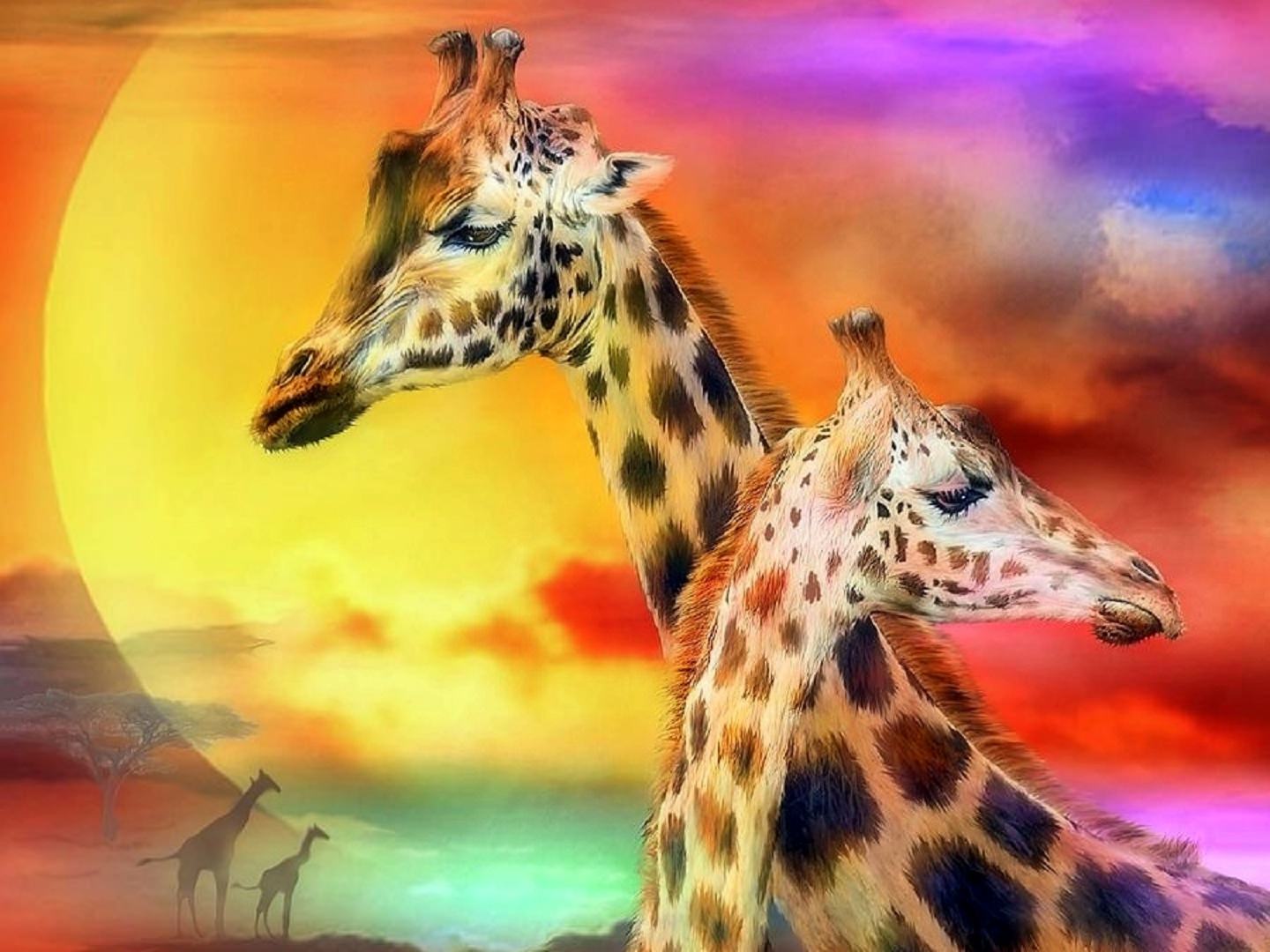 Giraffe Couple Wallpaper