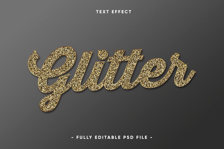 Glitter Font PSD, High Quality 