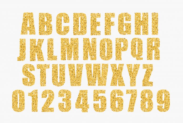 Gold Glitter Alphabet Free Download