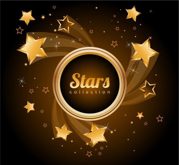 Gold Stars Vector Background 