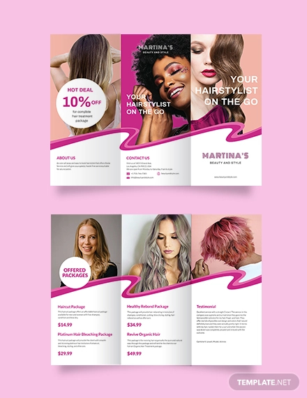 hairstylist trifold brochure template