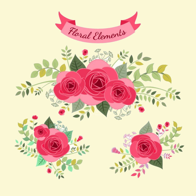 Hand drawn Floral Elements Free Vector