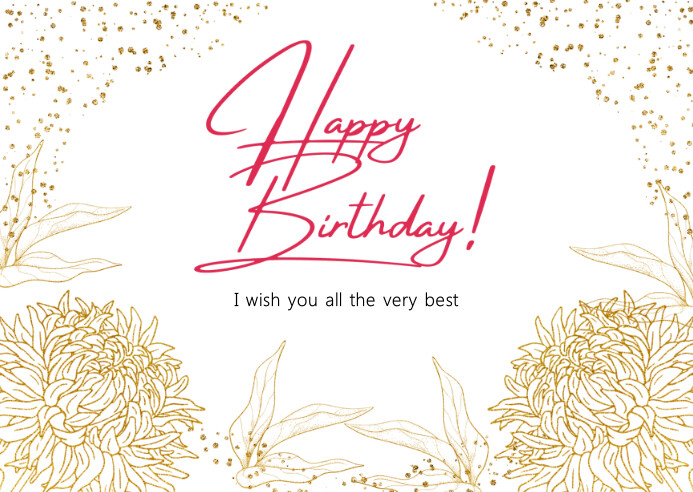 Happy Birthday Greeting Postcard Template