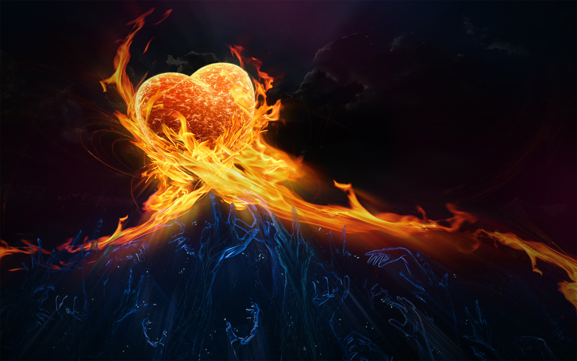 Heart on Fire Wallpaper