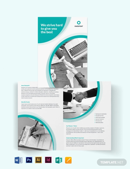 insurance bi fold brochure template