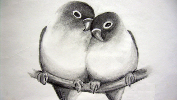 Romantic drawing of a kiss on the cheek. Cute couple sketch. Poster, romantic  drawings for her - designco-india.com