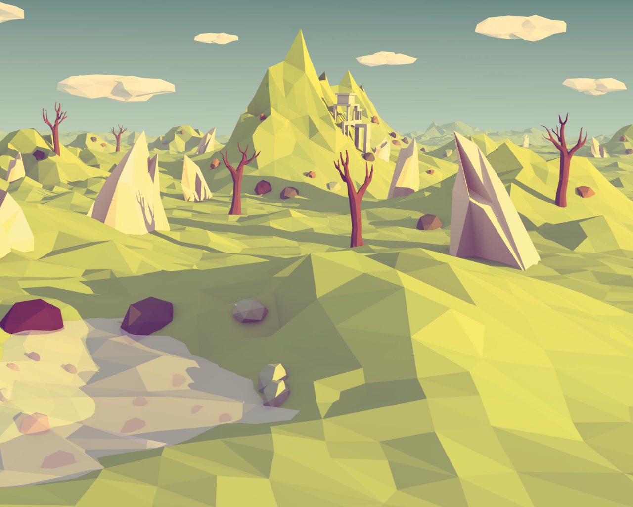 Low Poly Landscape Background