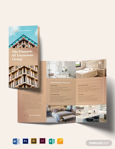 luxury apartment condo tri fold brochure template