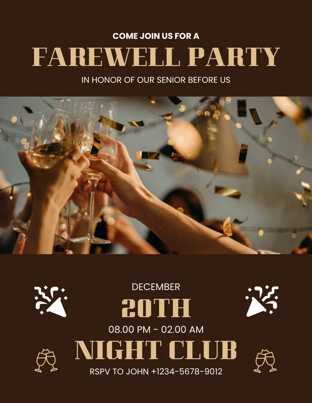 Luxury Farewell Party Night Club Invitation