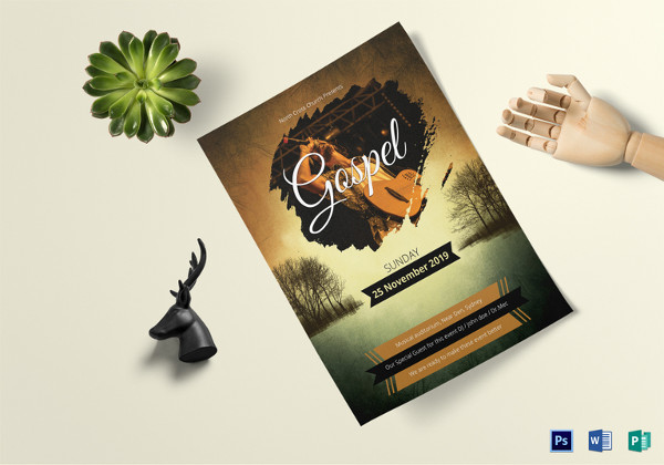 majestic church flyer template