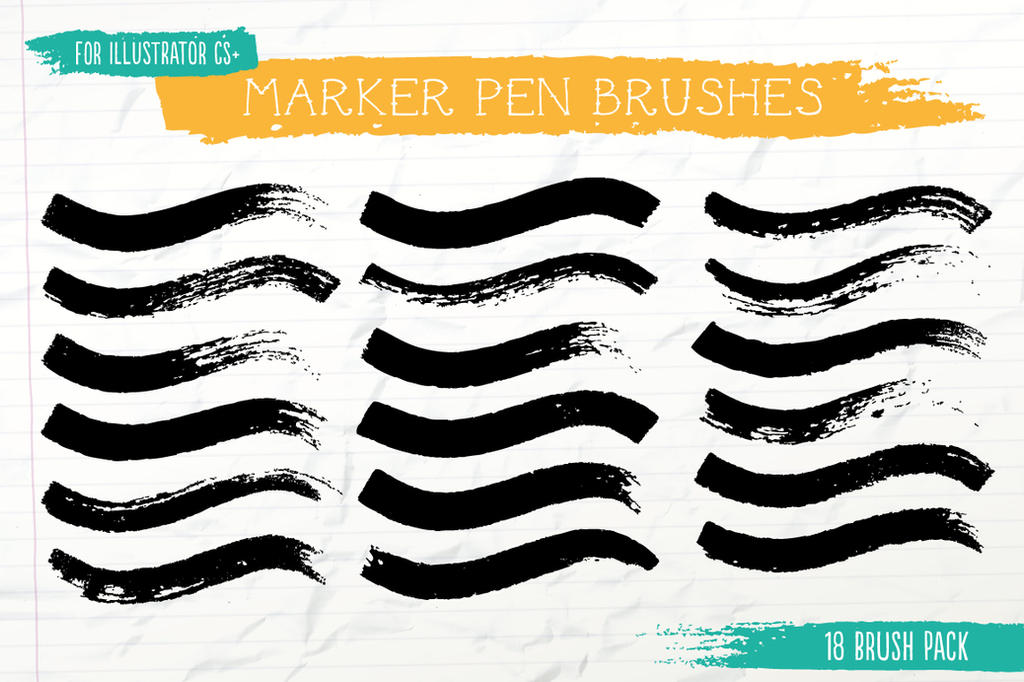 Marker Pen Brushes for Illustrator