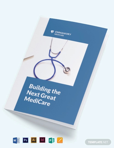 medical annual report bi fold brochure template