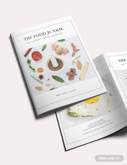 minimal food magazine template