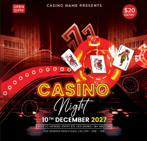 Modern Casino Night Party Flyer