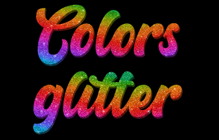 Multi Color Glitter Text Effect